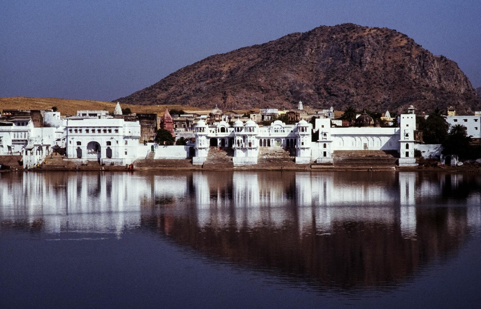 Pilgrims and ghats at the sacred Pushkar Lake