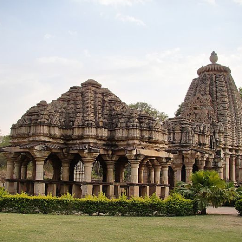 A cluster of ancient stone temples at Baroli in Chittorgarh
