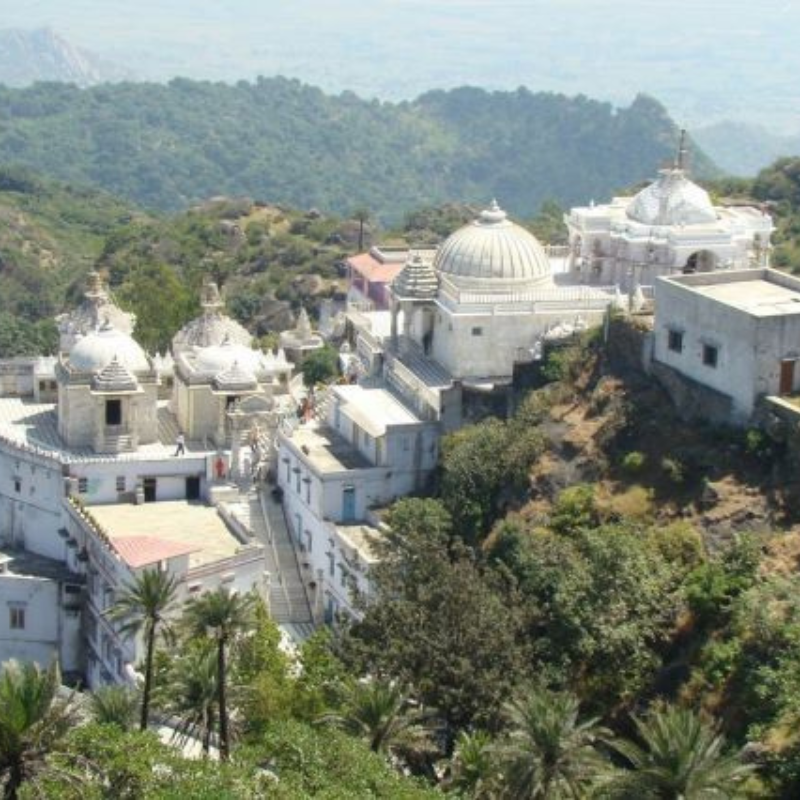 Historic ruins and temple complex of Achalgarh Fort in Mount Abu