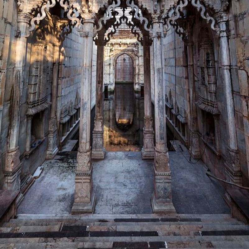Ornate carvings of the Queen’s Stepwell (Raniji ki Baori) in Bundi