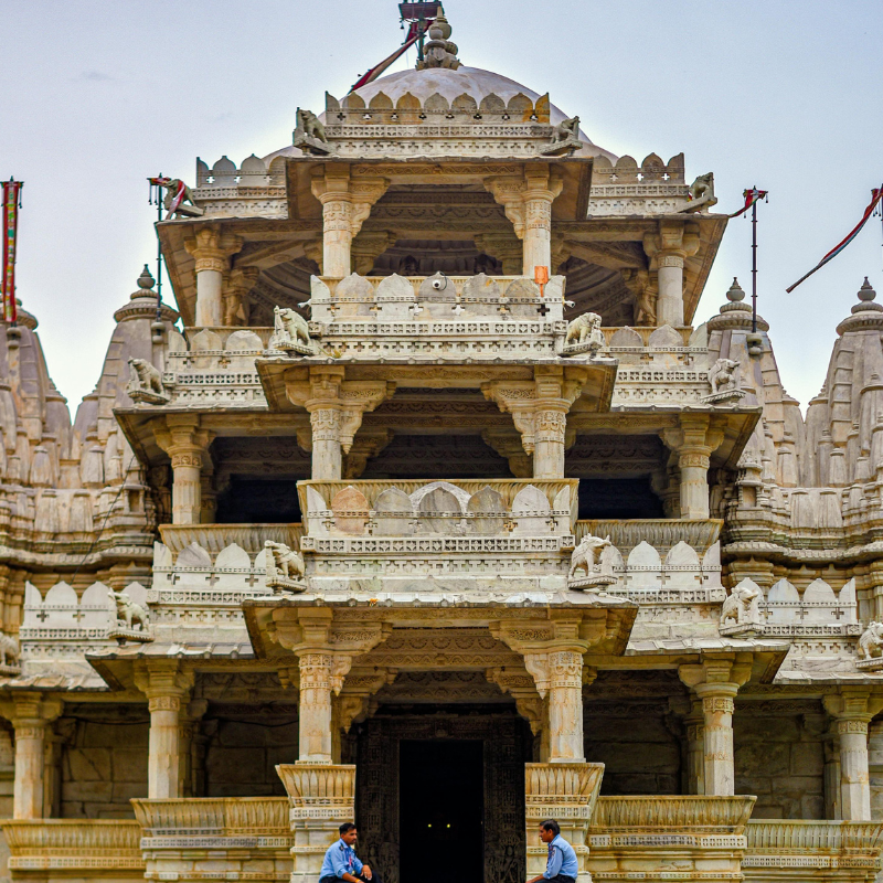 The forest of 1,444 uniquely carved marble pillars inside Ranakpur Jain Temple