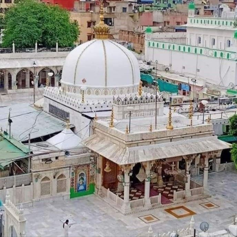 The silver-domed Sufi shrine of Khwaja Moinuddin Chishti in Ajmer