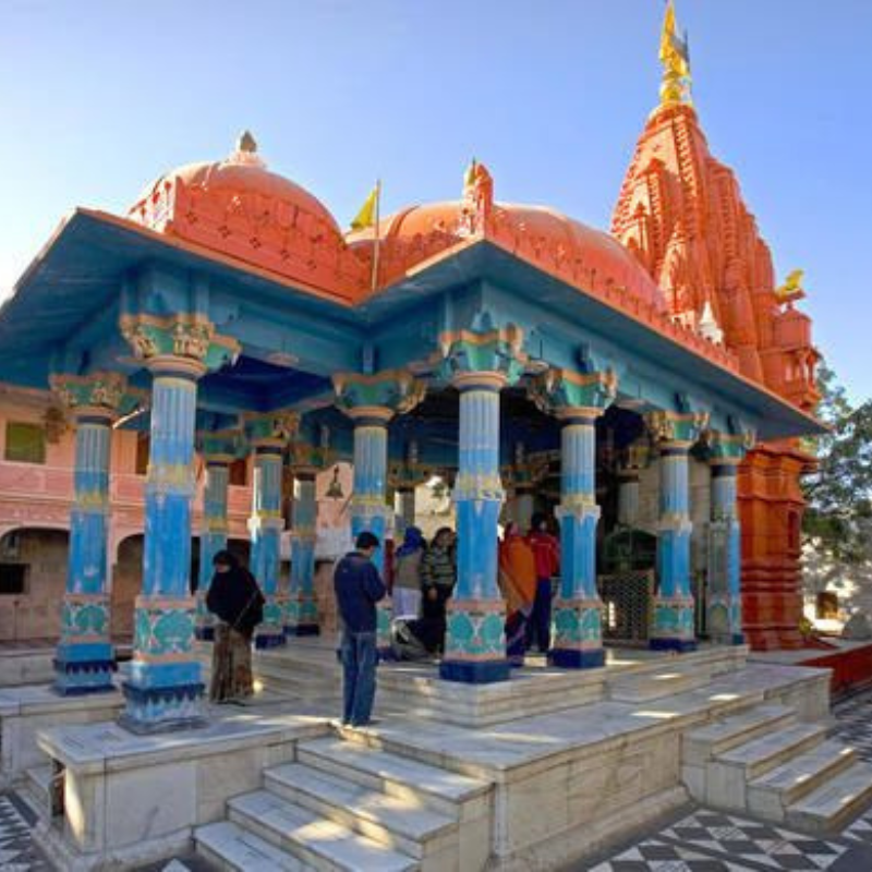 The red-spired Brahma Temple in Pushkar, one of the world's few dedicated to Lord Brahma