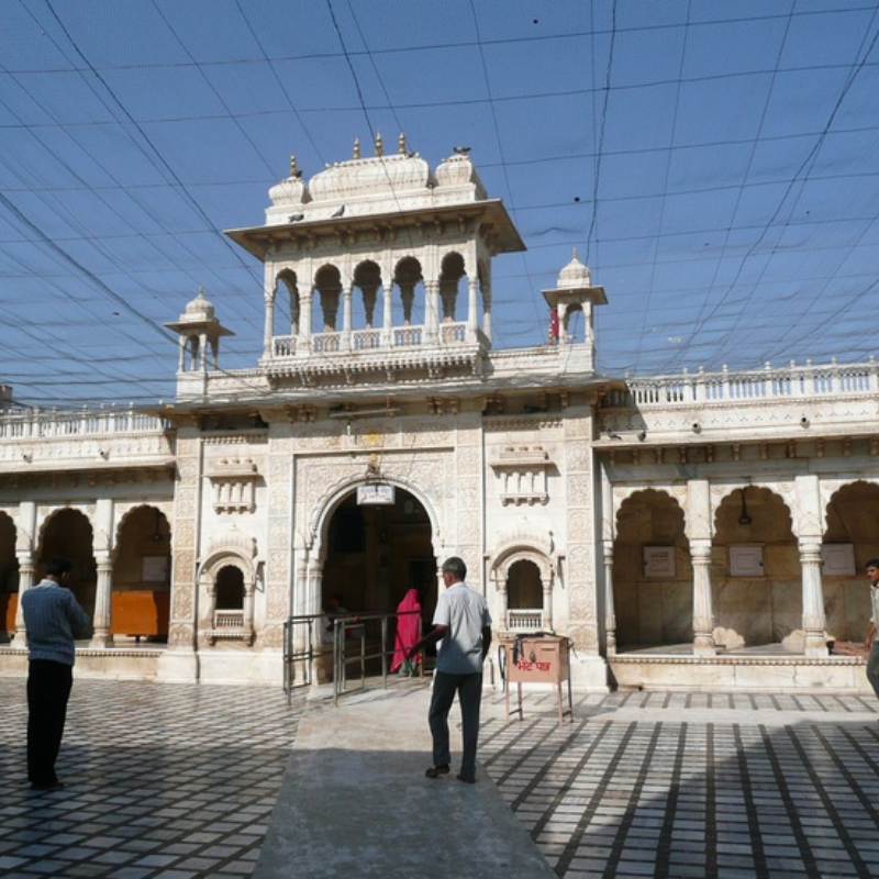 The historic town of Deshnoke, Rajasthan, home to the Karni Mata Temple
