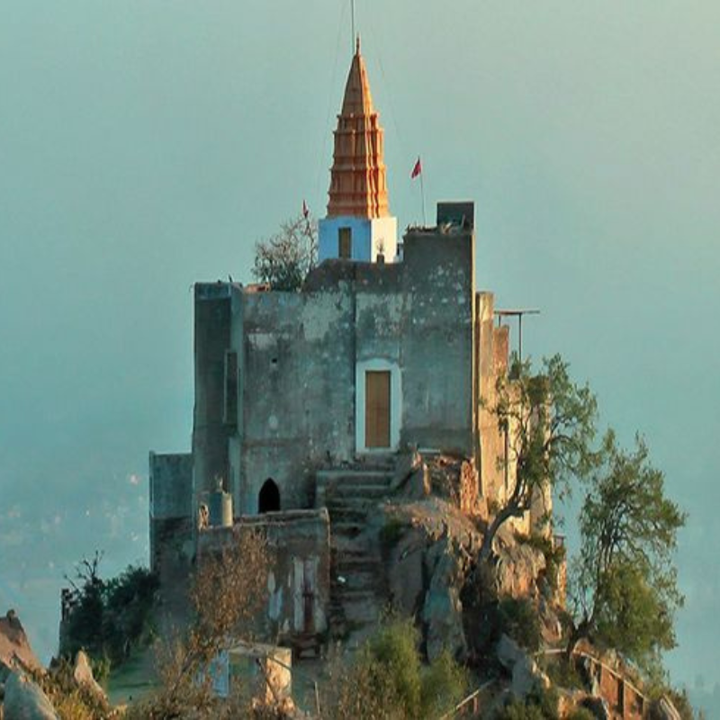 The hilltop Savitri Temple overlooking the town and lake of Pushkar