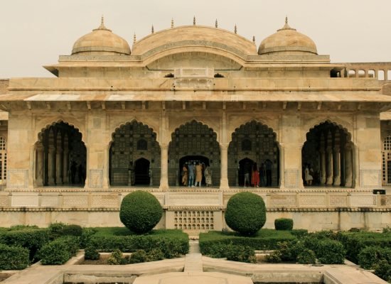 Majestic Amer Fort ramparts and Maota Lake