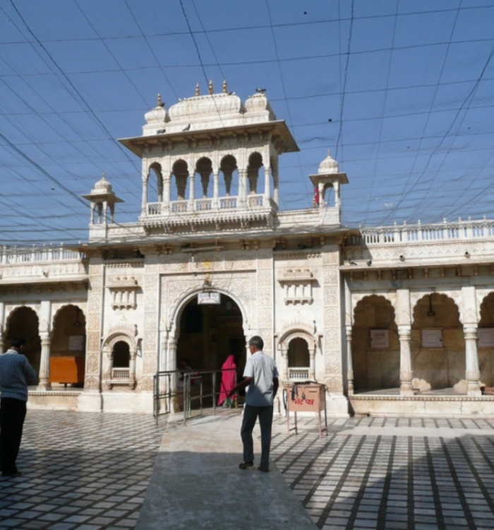 The historic town of Deshnoke, Rajasthan, home to the Karni Mata Temple